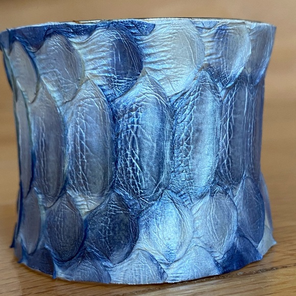 Rustic cuff-rare blue and silver - Picture 1 of 4